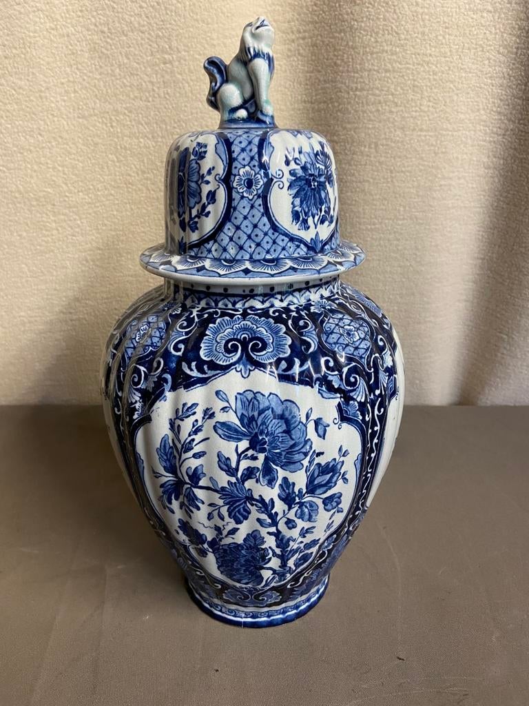 Vintage Delfts blauwe dekselvaas - ca. 40 cm, Ophalen