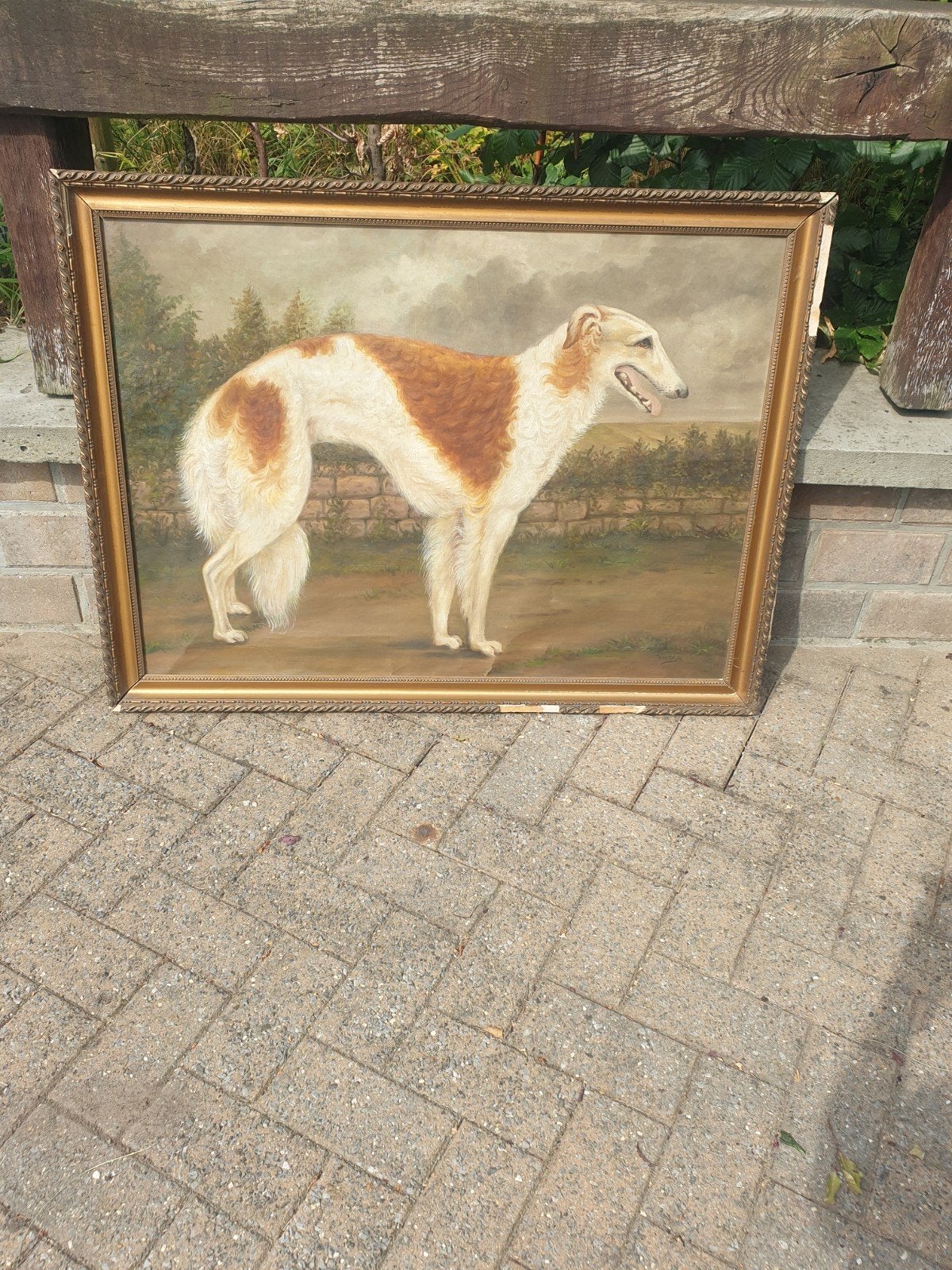 Schilderij van een Barzoi Windhond, Enlèvement