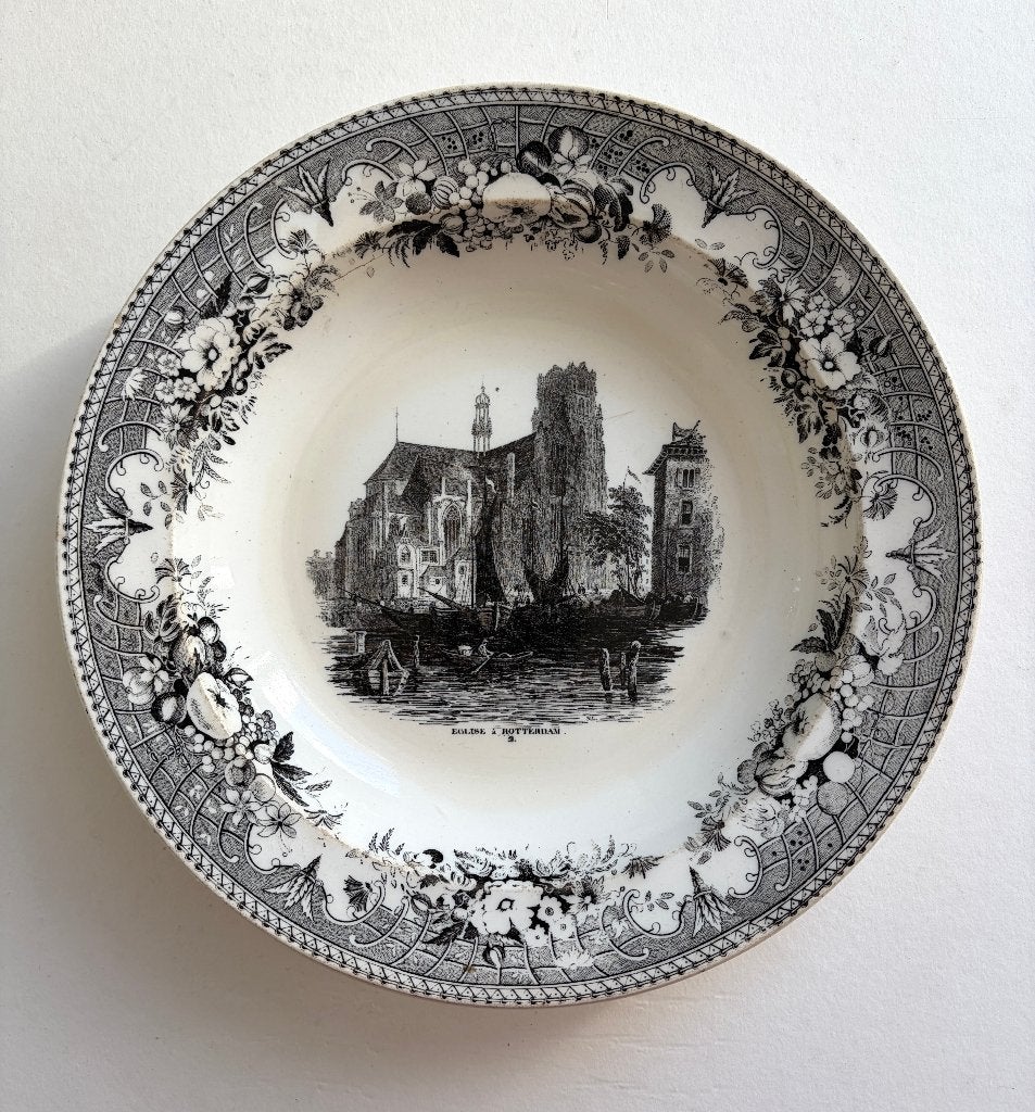 assiette EGLISE à ROTTERDAM J.F. BOCH & Cie Luxembourg 1830, Antiquités & Art, Enlèvement ou Envoi
