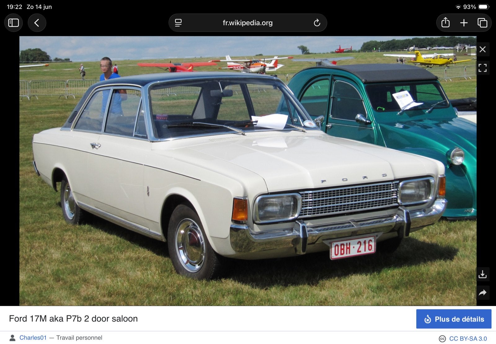 Ford taunus 17M, Achterwielaandrijving, Zwart, Beige, Leder