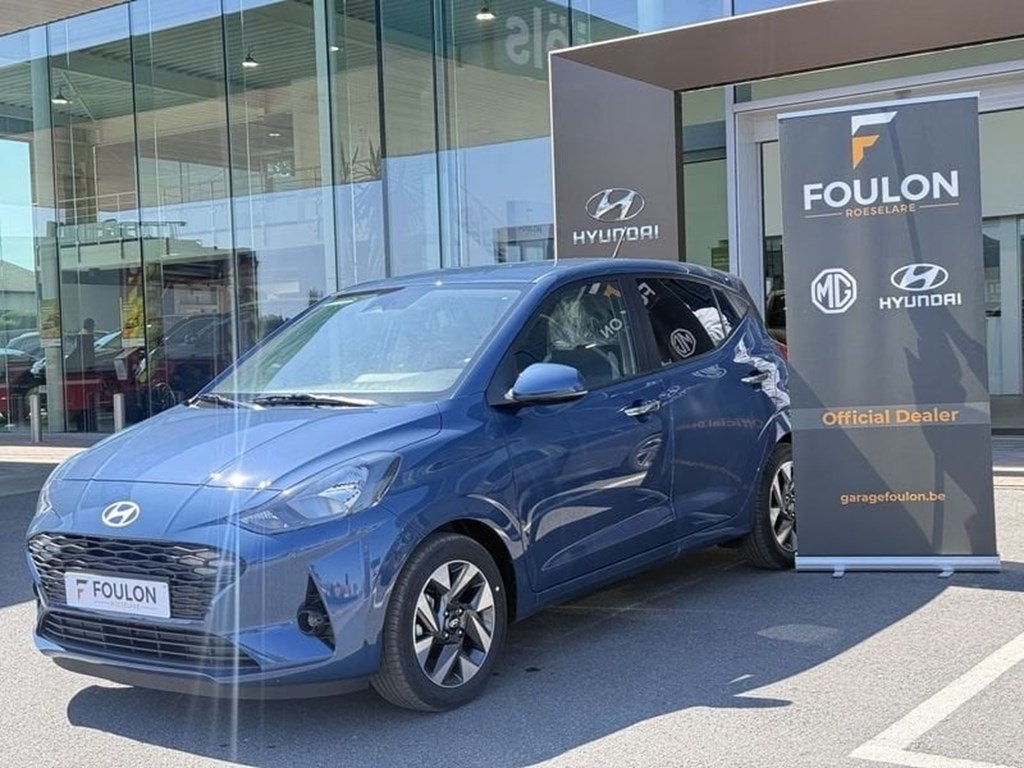 Hyundai i10 1.0 benzine Techno | STOCK, Auto's, Parkeersensor, Zwart, 46 kW, Blauw