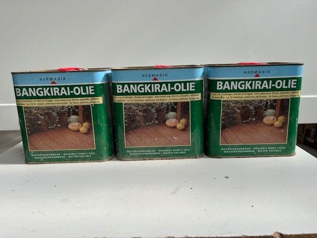 bangkirai olie, Doe-het-zelf en Bouw, Verf, Beits en Lak, Minder dan 5 liter, Ophalen, Zo goed als nieuw, Lak