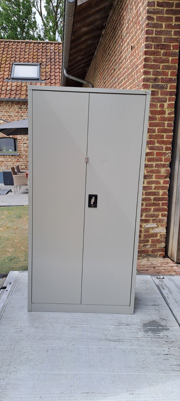 Kast metaal 185x90 grijs, Ophalen, Gebruikt, Metaal