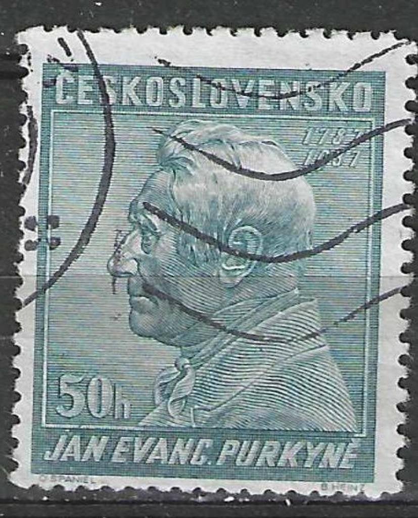 Tchécoslovaquie 1937 - Yvert 329 - Jan Purkyne (ST), Timbres & Monnaies, Timbres | Europe | Autre, Envoi, Affranchi