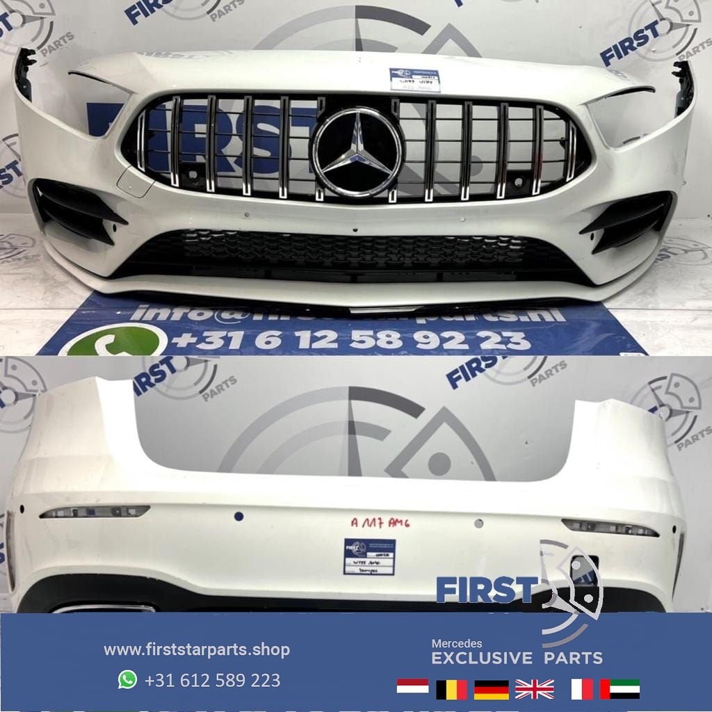 W177 AMG VOORBUMPER + ACHTERBUMPER SET WIT ORIGINEEL MERCEDE, Gebruikt, -, Ophalen of Verzenden, Bumper