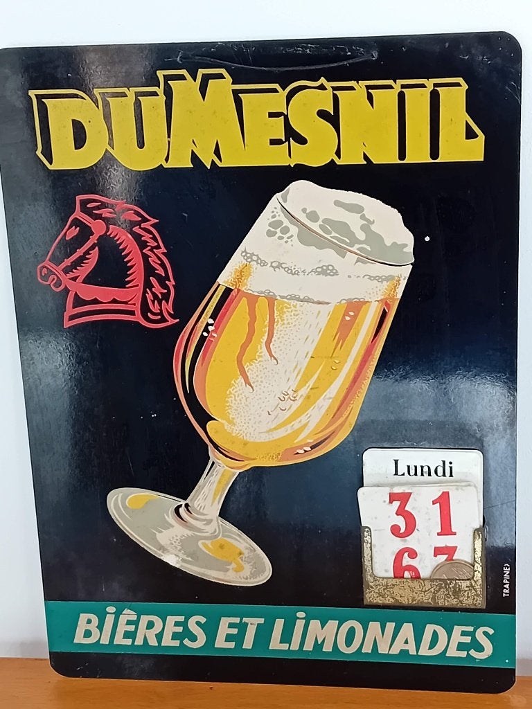 Panneau d'affichage de bière en plastique vintage ĐUMESNIL, Collections, Enlèvement ou Envoi, Comme neuf, Panneau, Plaque ou Plaquette publicitaire
