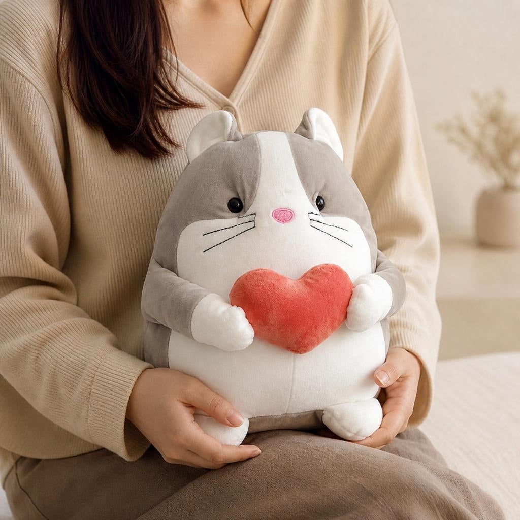 Jouet hamster gris avec cœur rouge, Enfants & Bébés, Jouets | Peluches, Neuf, Hamster, Overige karakters, Autres marques, Moyen (20 à 80 cm)