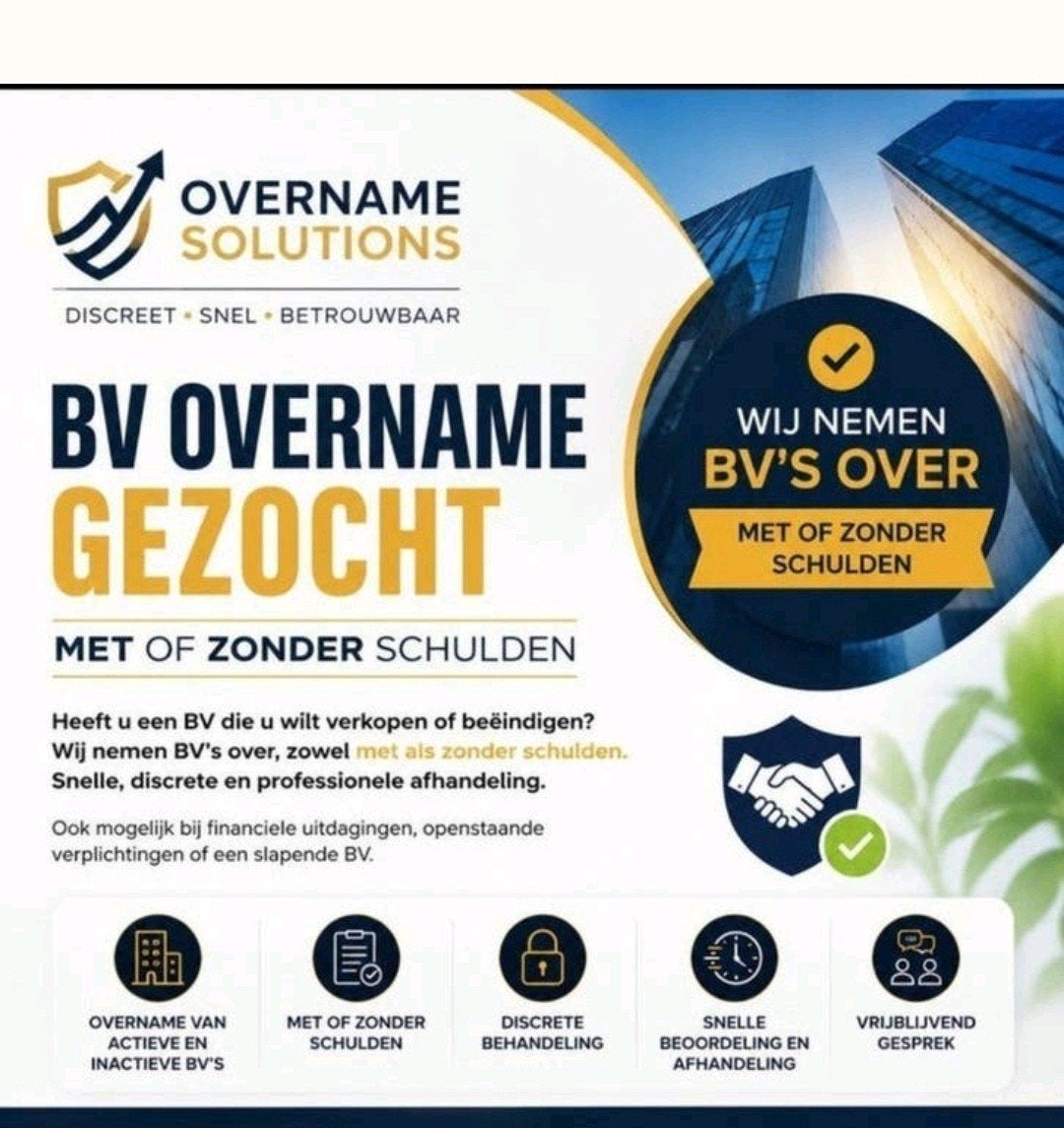 Overname bv met schulden of zonder