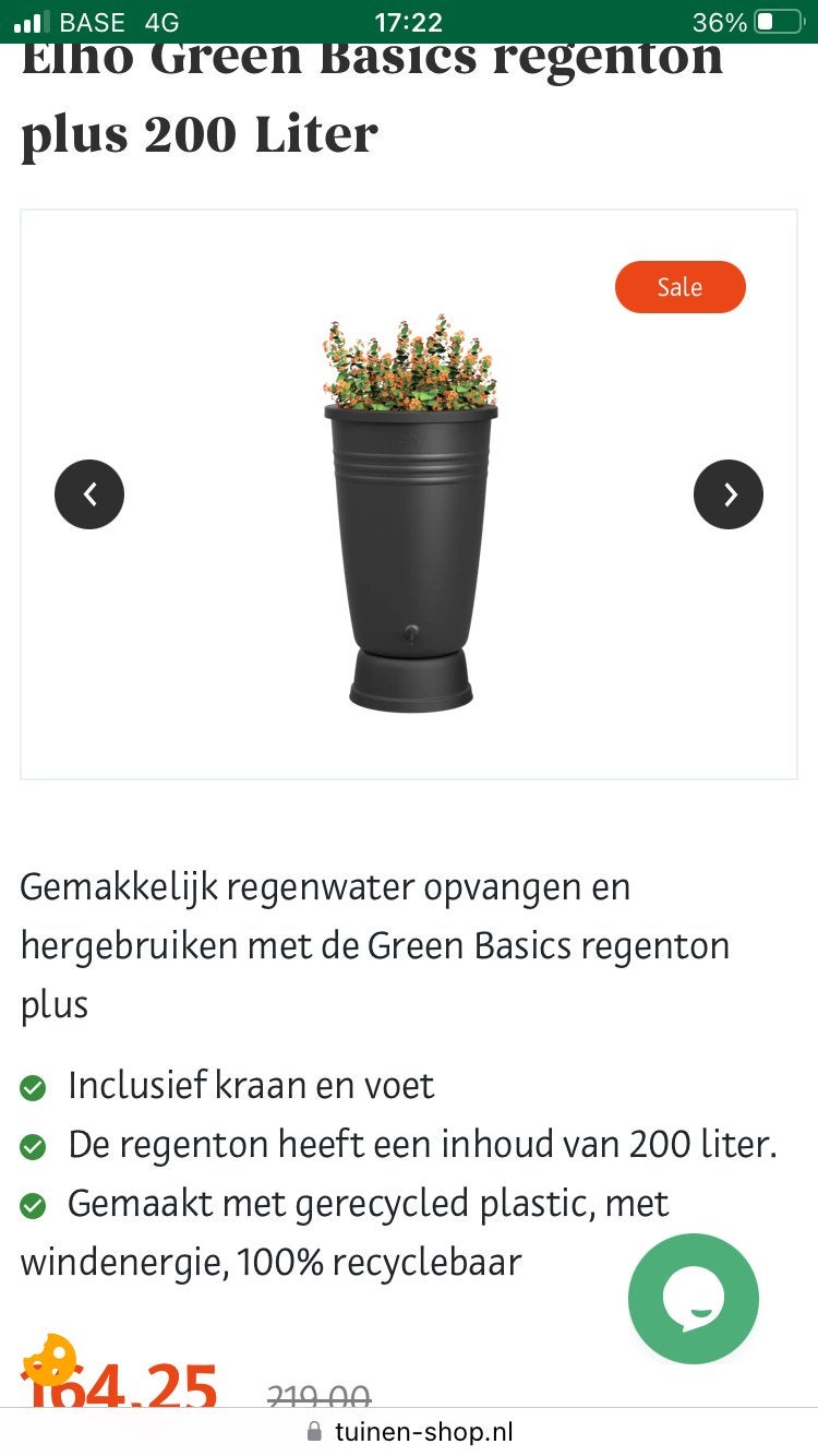 Baril de pluie Elho neuf en boîte 75 euros, Jardin & Terrasse, Barils de pluie, Enlèvement, Comme neuf
