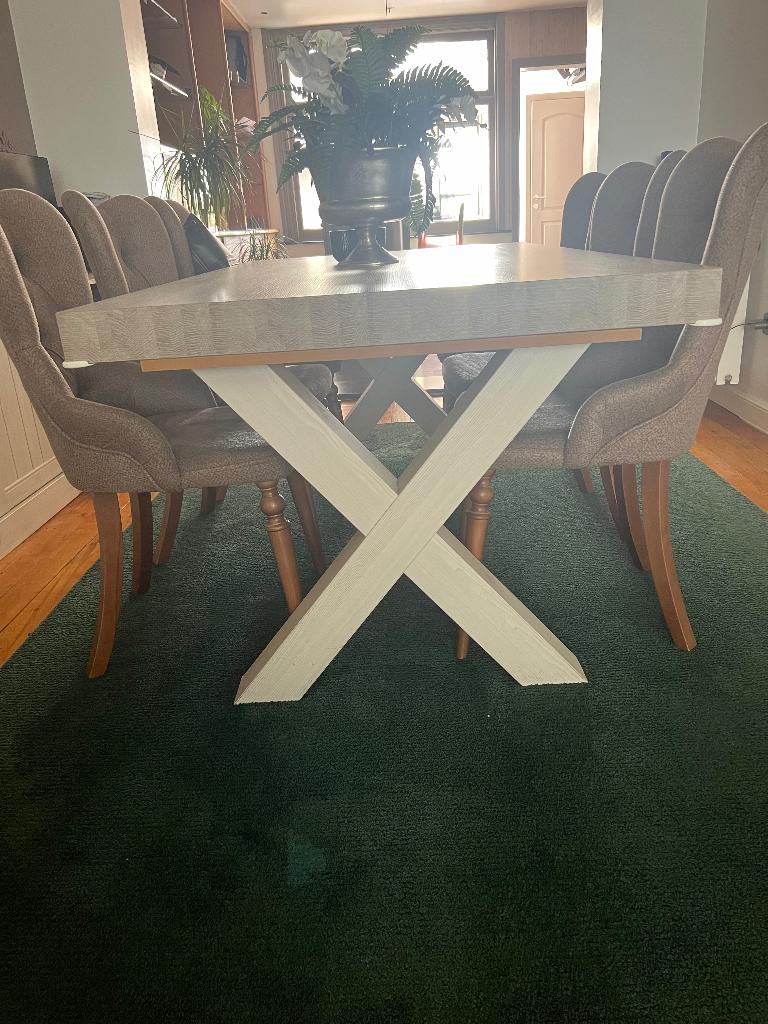 Tafel, Huis en Inrichting, Tafels | Eettafels, Ophalen, 150 tot 200 cm, Eikenhout, Zo goed als nieuw