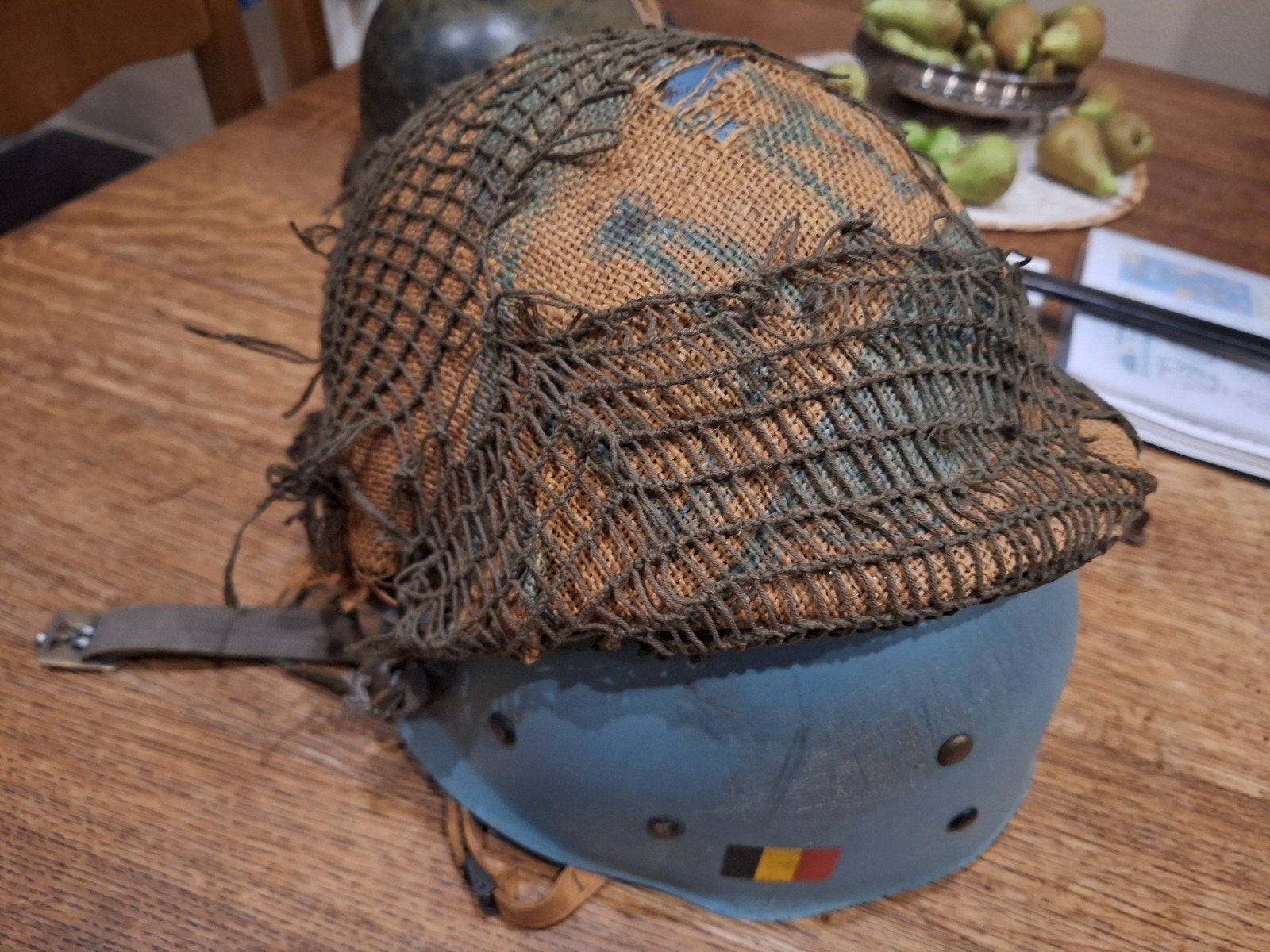 casque m1 abl camouflé, Collections, Enlèvement ou Envoi