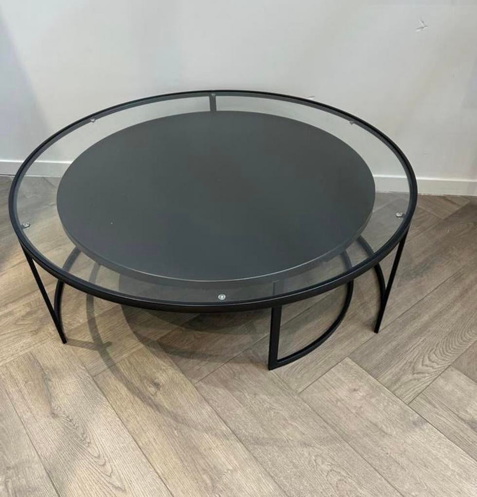 Salontafel, Huis en Inrichting, Ophalen, Gebruikt, Rond, Glas