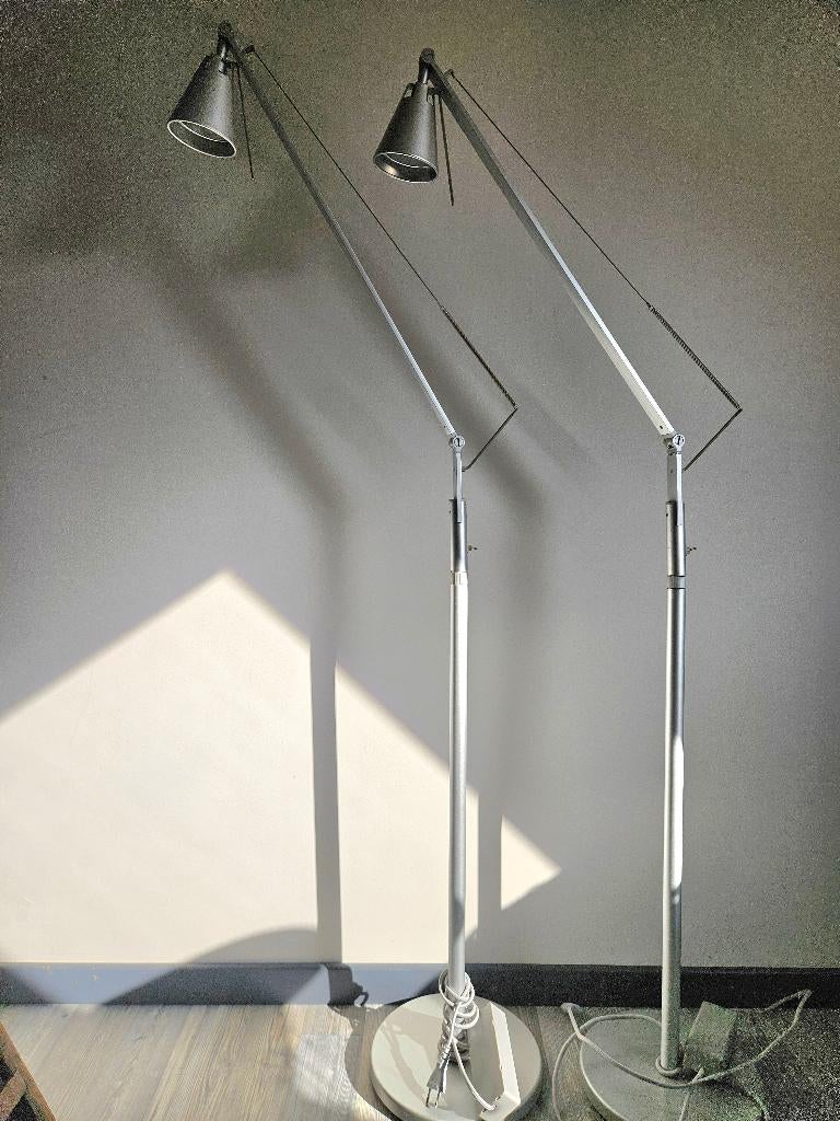 2 Staanlampen, Huis en Inrichting, Ophalen, 100 tot 150 cm, Zo goed als nieuw, Metaal