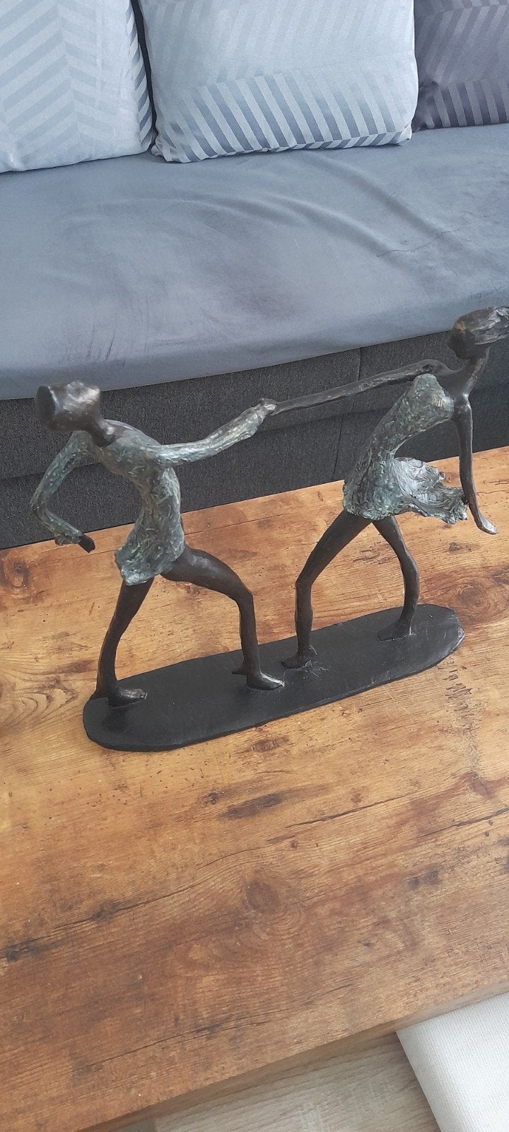 Prachtig sculptuur dansend koppel, Gepatineerd, Ophalen of Verzenden, 20 - 50 cm, Beeld