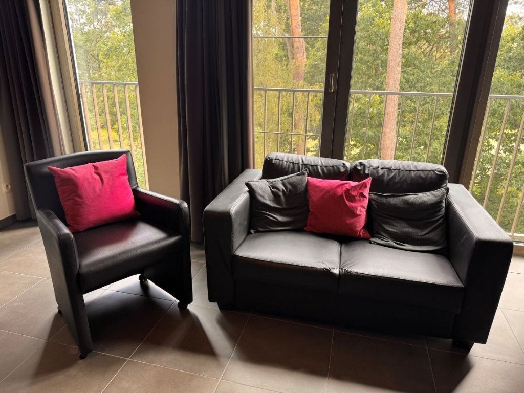 Gratis: bank en fauteuil, Huis en Inrichting, Ophalen, Gebruikt, Kunststof