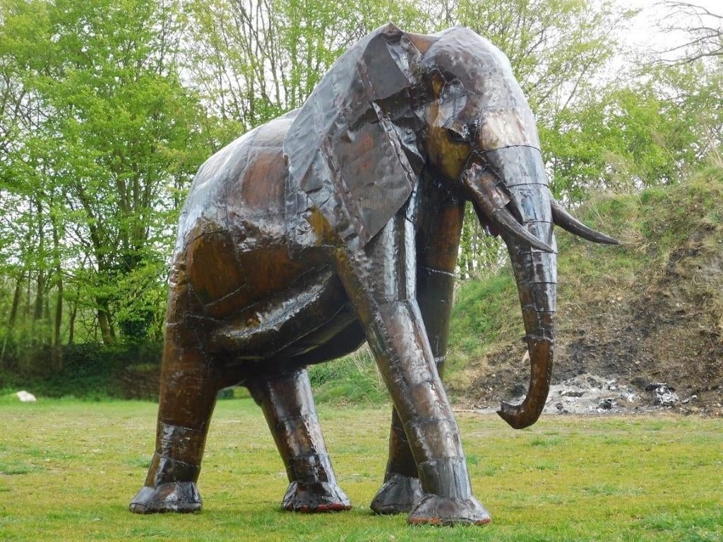 Éléphant XXL fait main - Métal - env. 225 x 250 cm, Enlèvement ou Envoi, Métal