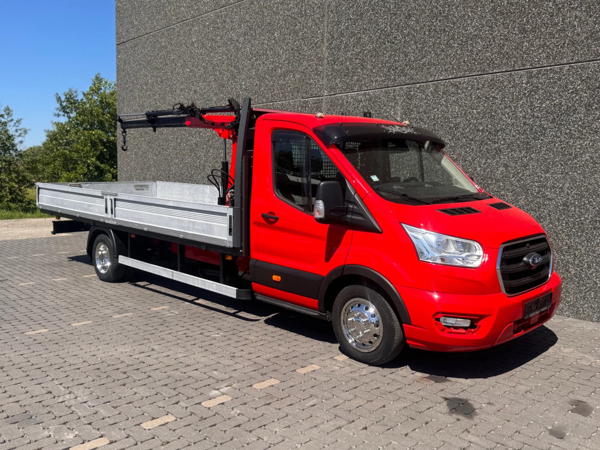 Ford Transit Pick-up - Palfinger + hydraulische poten - winc, Gebruikt, Overige brandstoffen, Bedrijf, Handgeschakeld