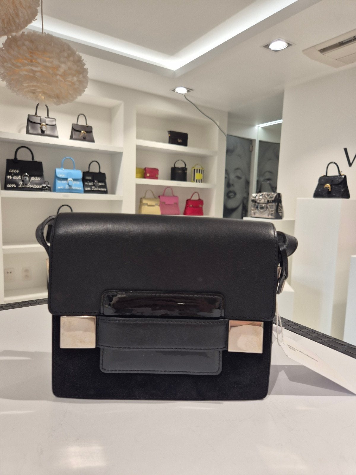 Delvaux Madame Mini zwart, Zwart, Zo goed als nieuw, Leer, Ophalen