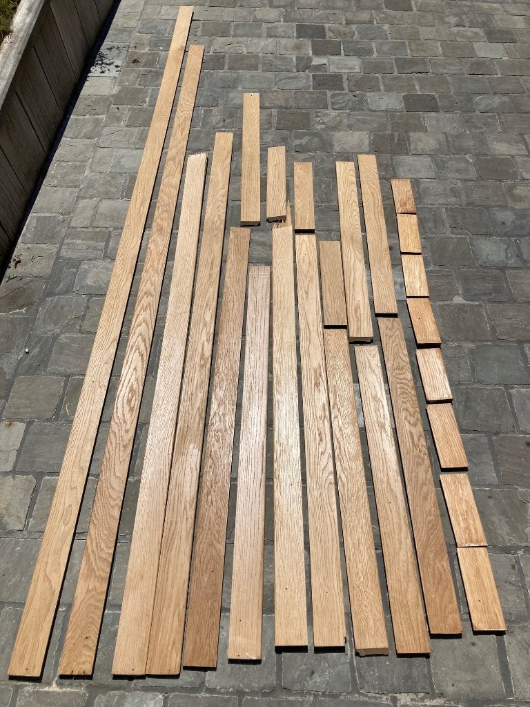 plinthes en chêne, Bricolage & Construction, Plinthes & Finitions, Utilisé, Plinthes, Chêne, Moins de 100 cm, Enlèvement