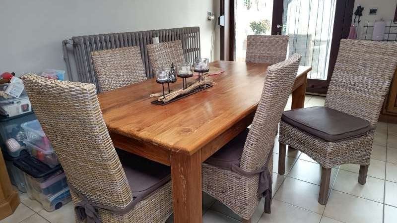 Set van 6 Rotanstoelen met kussens, Huis en Inrichting, Ophalen, Hout, Bruin, Zo goed als nieuw