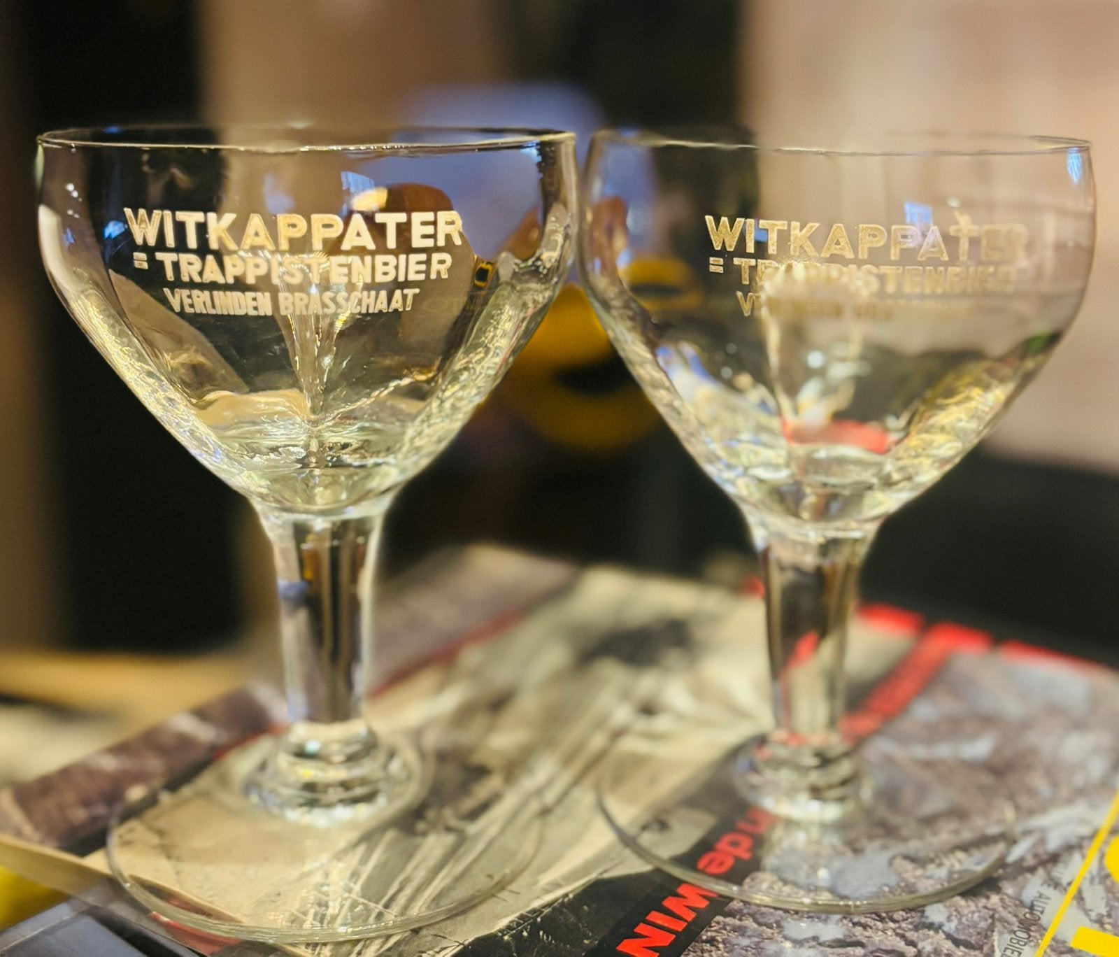Verres Witkap Pater anciens (2 pièces), Enlèvement ou Envoi, Utilisé, Verre ou Verres, Autres marques