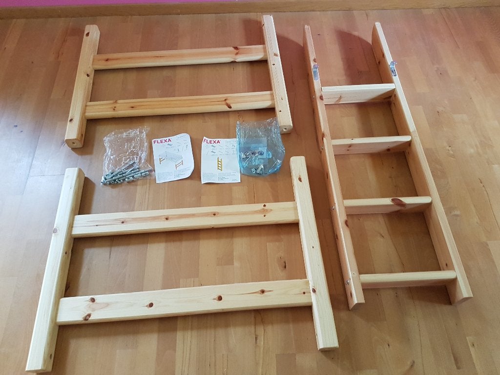 Flexa - rehausse pour lit mi-haut 143cm et échelle droite, Ophalen, Gebruikt