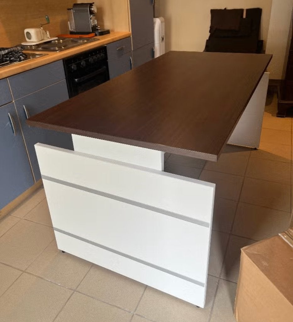 bureau, Ophalen, Hout, 180 cm, Kabelgoot