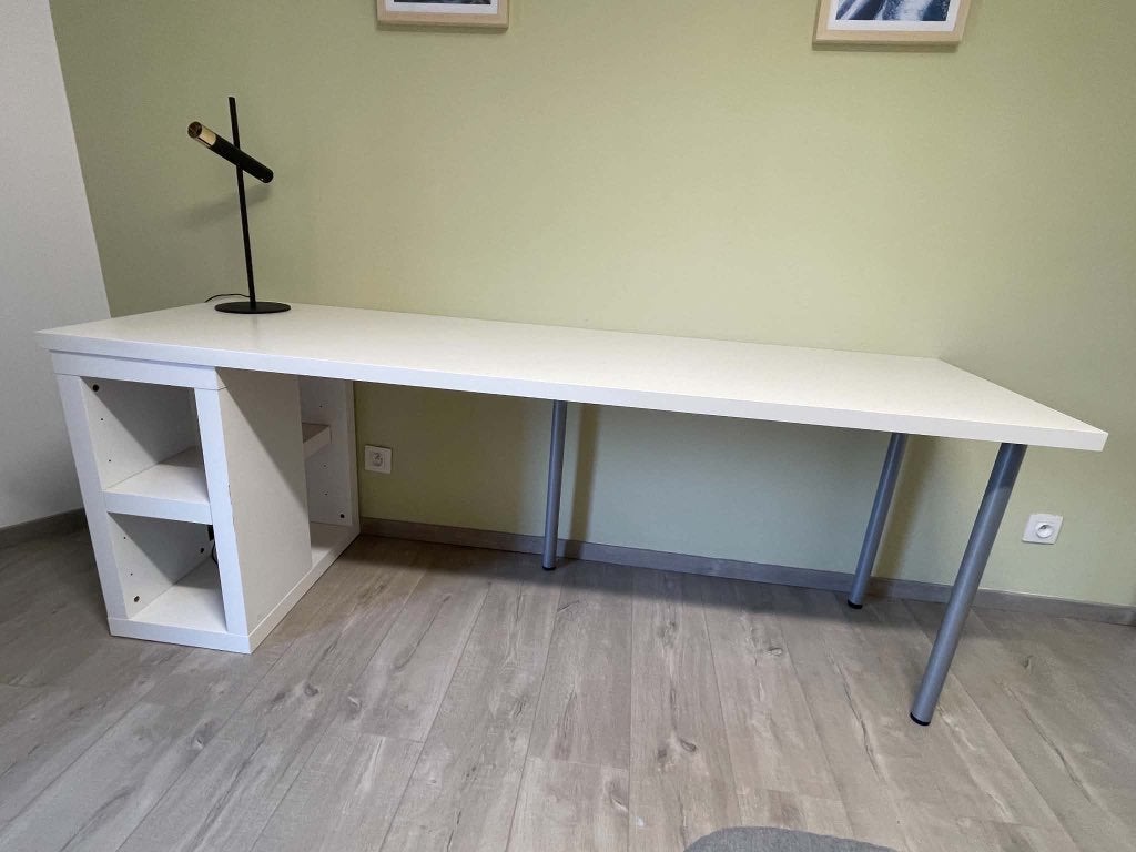 IKEA groot wit bureau — 220 x 80 cm, Ophalen, Gebruikt, Demontabel, IKEA