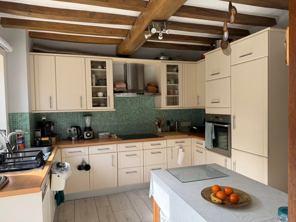 Cuisine compléte equipé, Maison & Meubles, Cuisine | Cuisines complètes, Enlèvement, Comme neuf, Vert, Bois