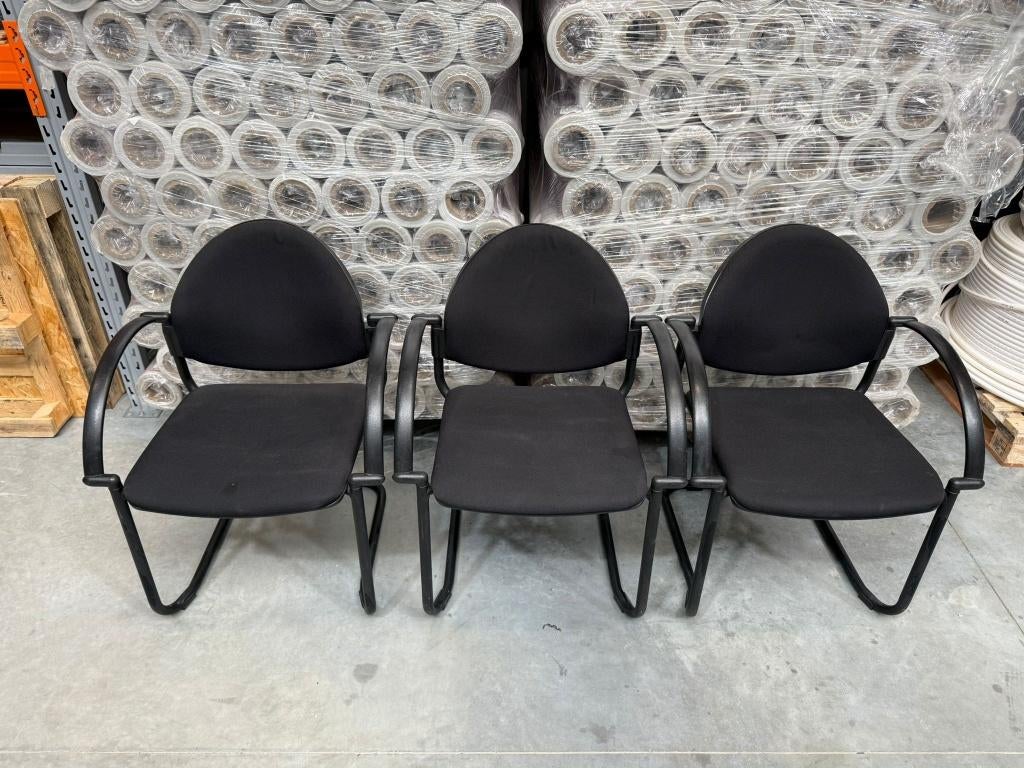 Bezoekersstoelen/Kantoorstoelen/vergaderstoelen, Huis en Inrichting, Stoelen, Ophalen, Drie, Zwart, Zo goed als nieuw