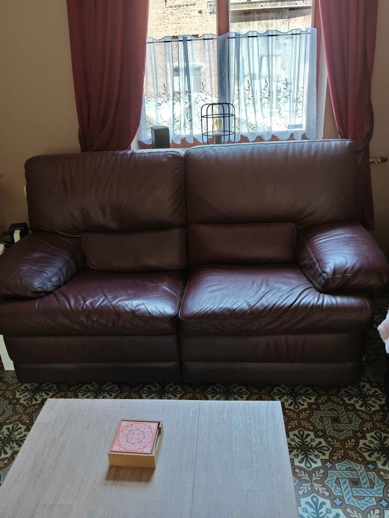 Salon cuir 3+2 canapés, 100 à 125 cm, 300 cm ou plus, Quatre personnes ou plus, Banc droit