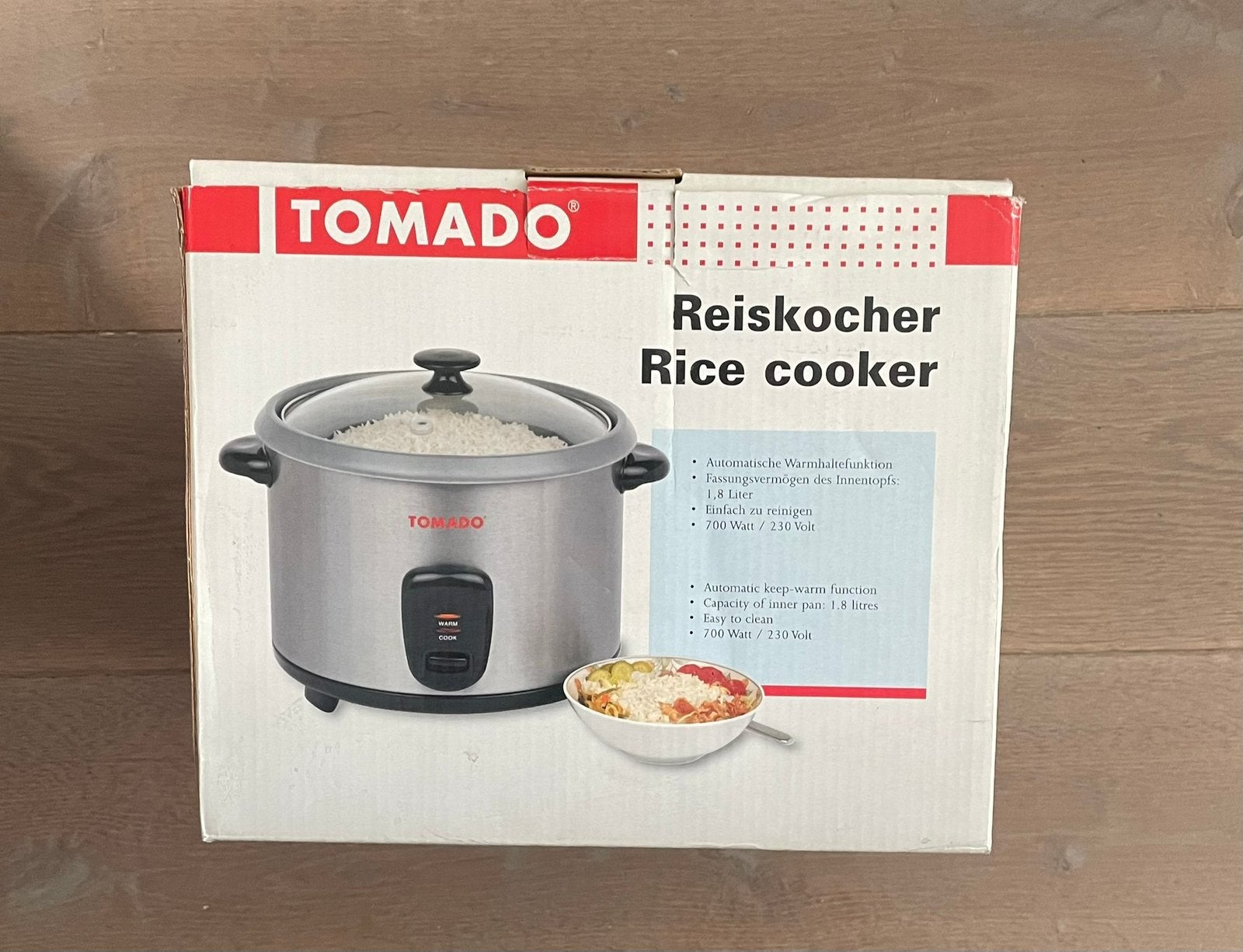 Tomado rijstkoker 1,8 L – compleet in originele doos, Electroménager, Enlèvement, Utilisé