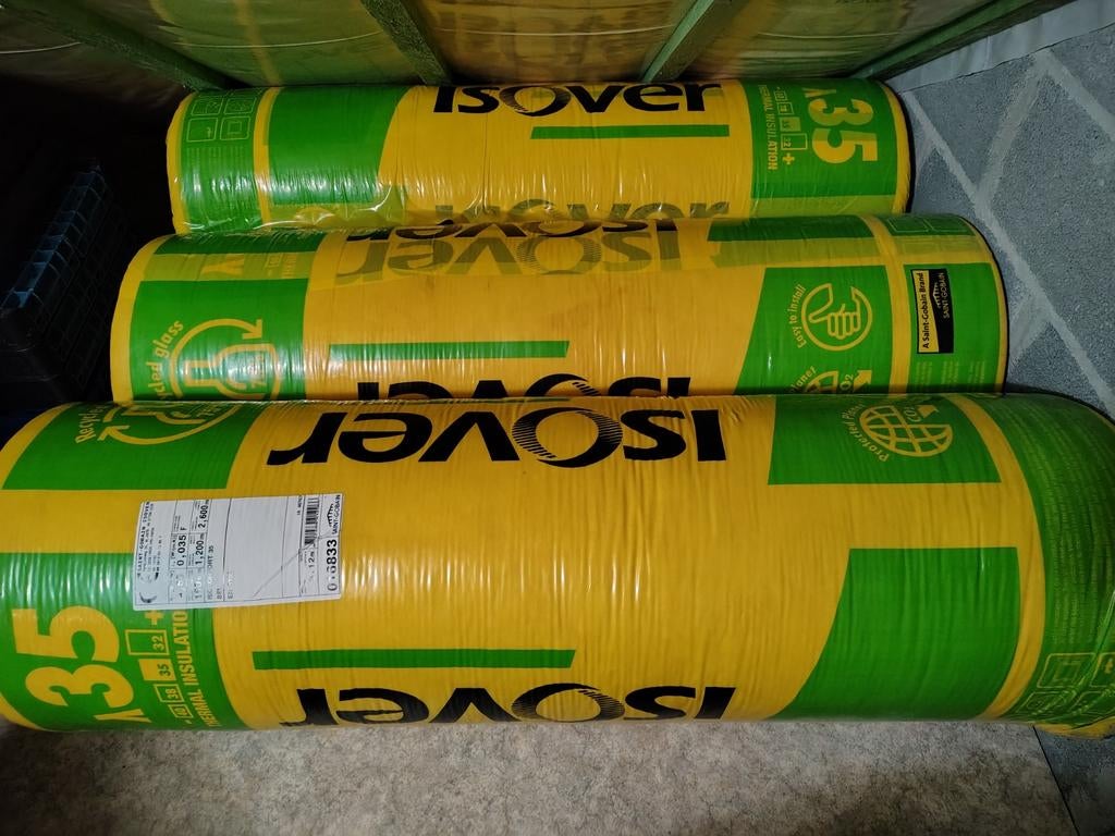 Laine de verre Revêtue ISOVER Isoconfort 35. 3 +1 gratuit., Neuf, Laine de verre, Isolation de toiture