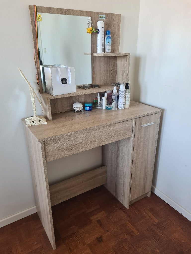 VidaXL Kaptafel met Spiegel – Sonoma Eiken, Enlèvement, Comme neuf
