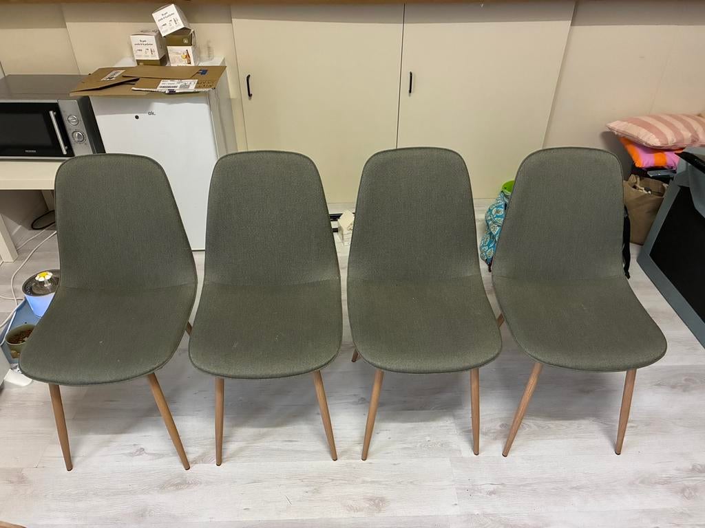 4x eetkamerstoel groen, Ophalen, Zo goed als nieuw