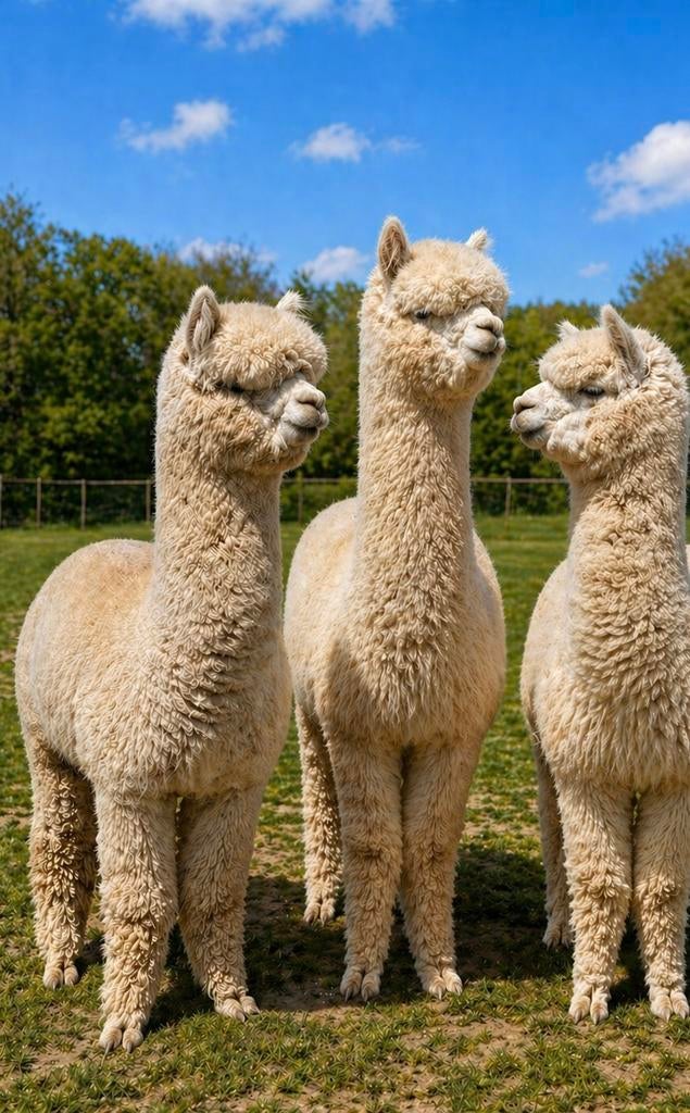 Drie jonge stamboek alpaca merries samen voor € 2850, Septembre, Plusieurs animaux