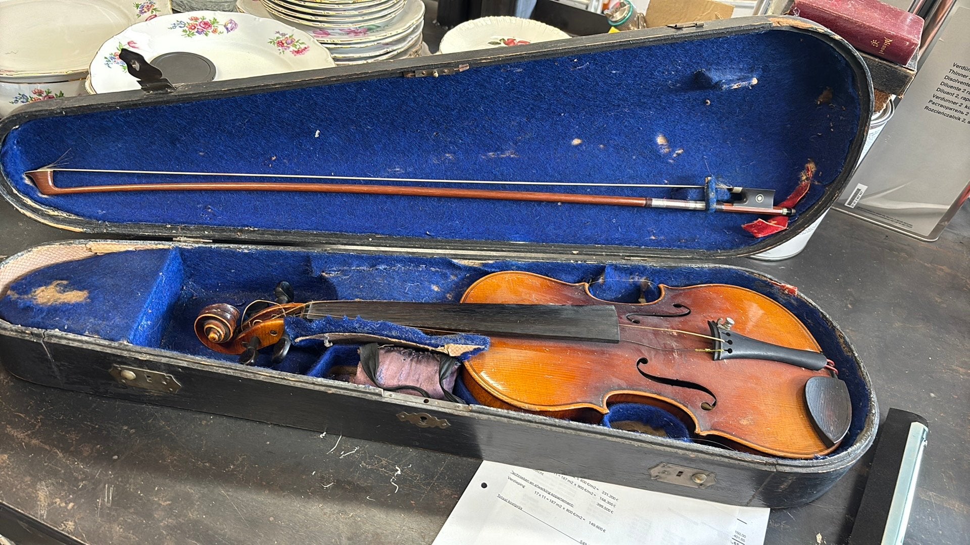 Oude viool, Musique & Instruments, Instruments à cordes frottées | Violons & Altos, Enlèvement, Utilisé, Violon