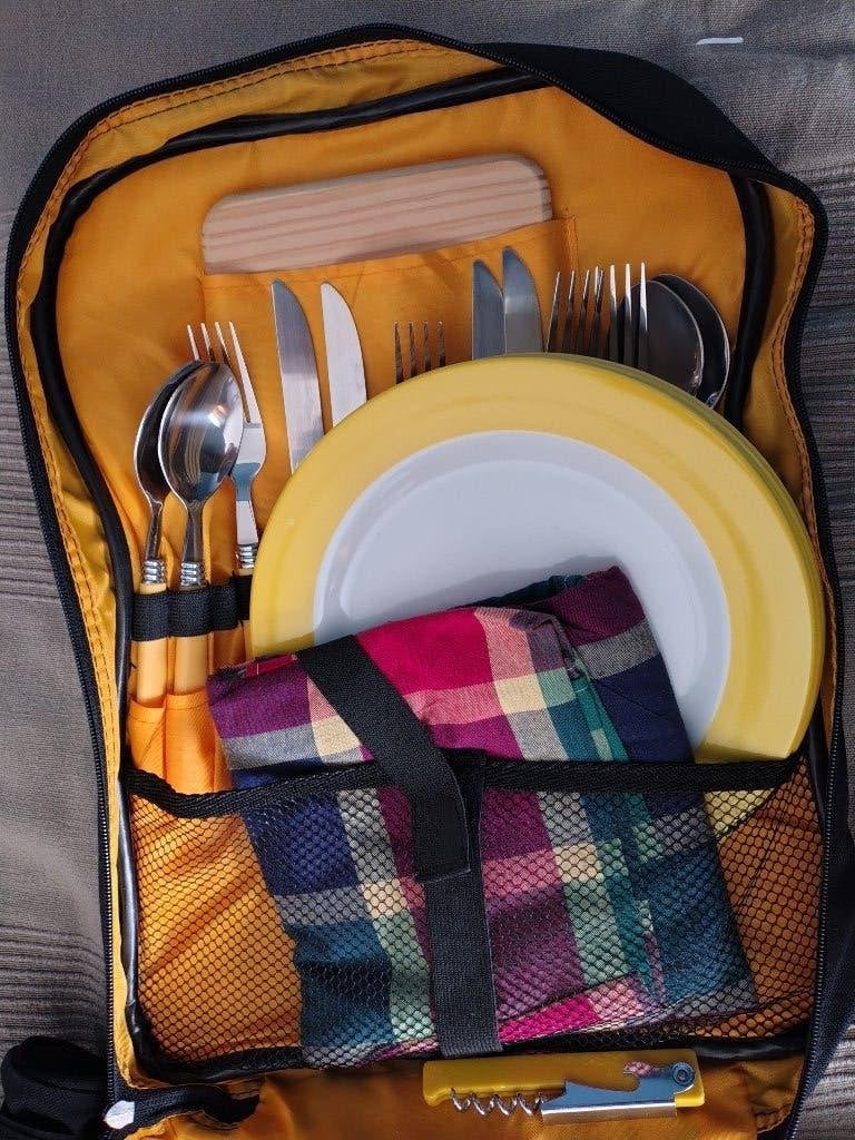 Ongebruikte picknick rugzak voor 4 personen, Hobby & Loisirs créatifs, Paniers de pique-nique, Enlèvement ou Envoi, Neuf