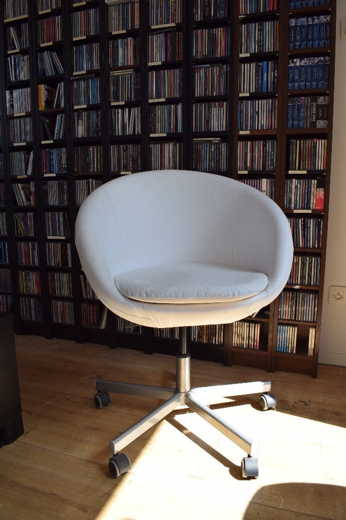 draaistoel, Huis en Inrichting, Stoelen, Ophalen, Gebruikt, Wit, Leer