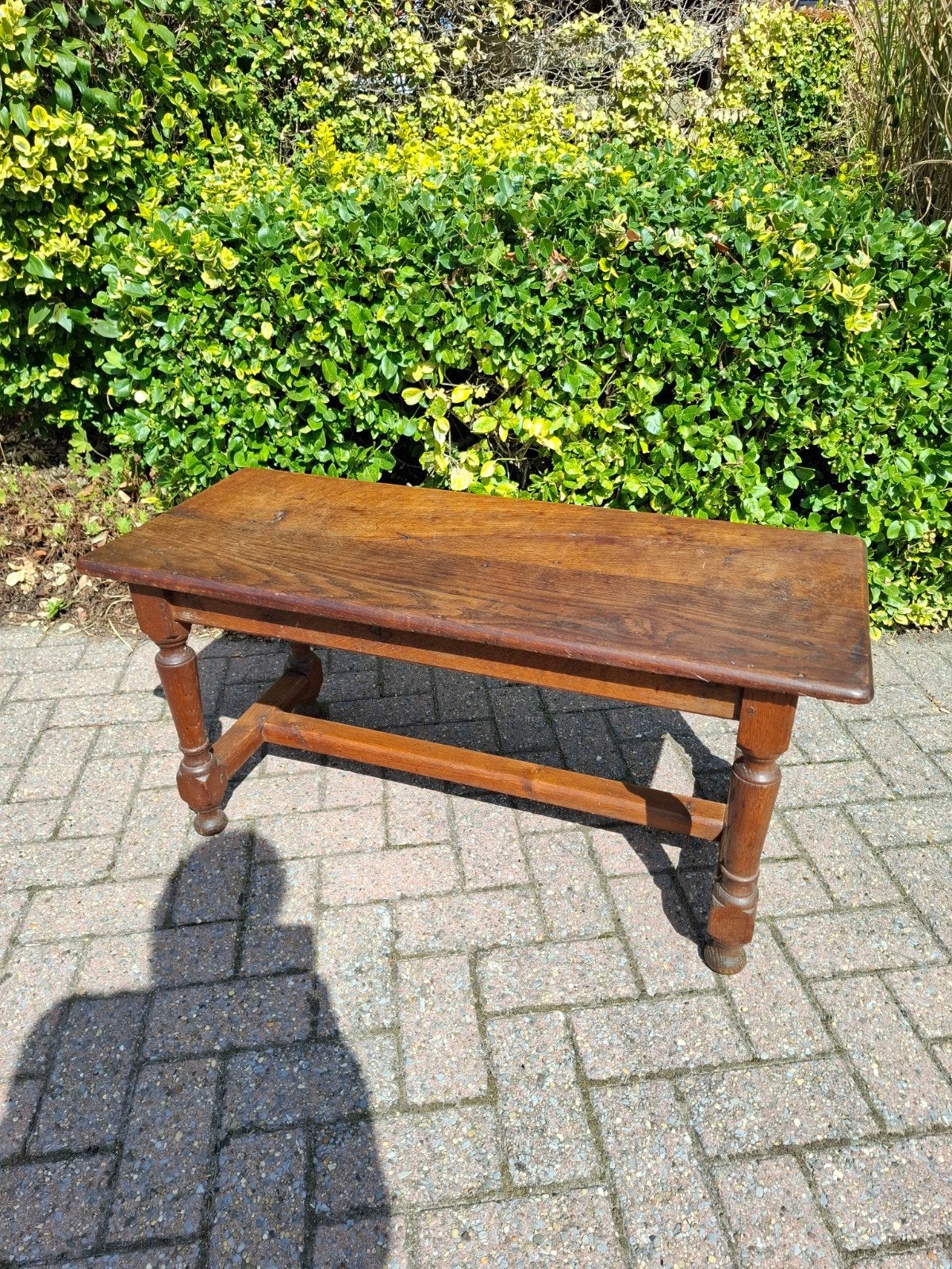Antieke eikenhouten bank (104 cm), Antiek en Kunst, Ophalen