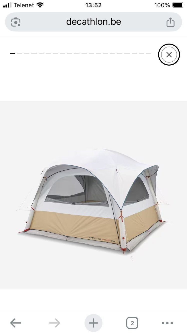 QUECHUA Opblaasbare dagtent Base Air Seconds Fresh, Ophalen, Gebruikt