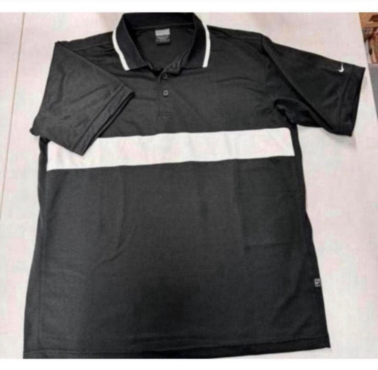 Origineel Vintage Nike Poloshirt polo-t-shirt L tennis sport, Ophalen of Verzenden, Zo goed als nieuw, Maat 52/54 (L), Zwart