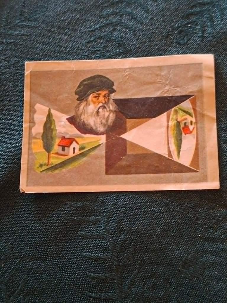 Prentje/Chromo : Camera obscura van Leonardo da Vinci, Gebruikt, Ophalen of Verzenden, Voor 1940, Prent