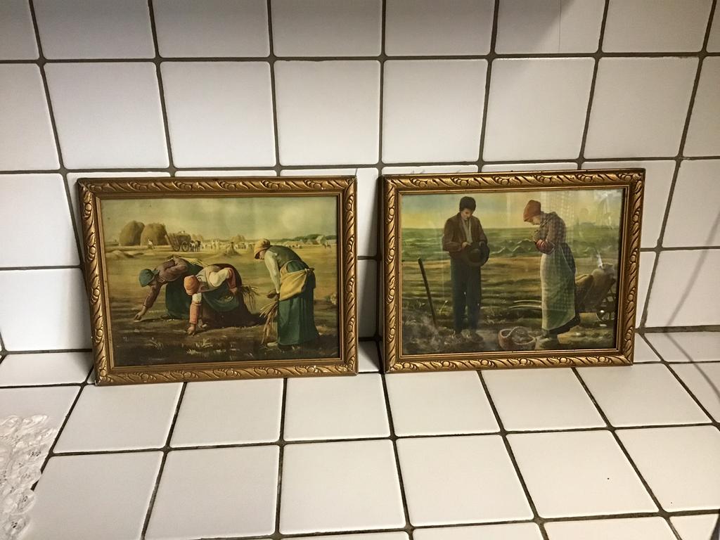 Vintage lijsten met Angelus en Arenraapsters naar Millet, Ophalen of Verzenden