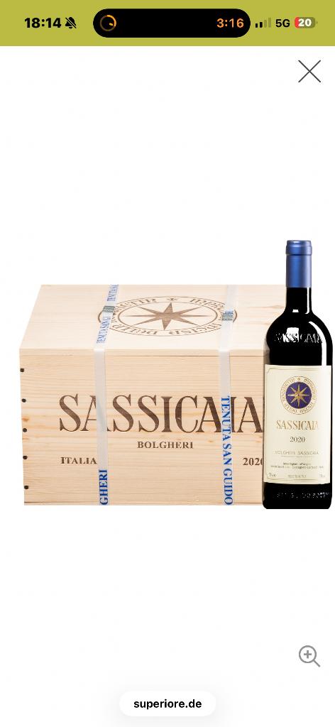 Sassicaia, Nieuw, Rode wijn, Italië, Ophalen of Verzenden