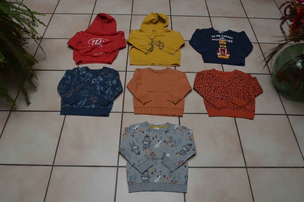 Sweats garçon T98cm ou 2/3 ans Très bon état à 3€ pièce!, Garçon, Enlèvement ou Envoi, Pull ou Veste, Comme neuf