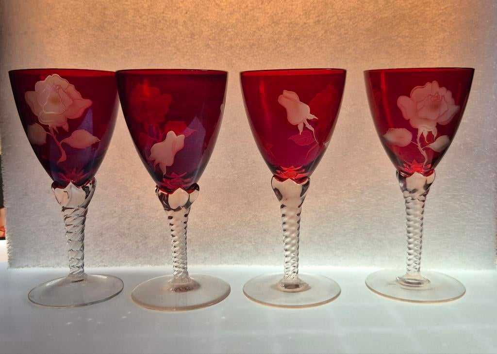 Lot verres à vin en cristal de bohème, Enlèvement