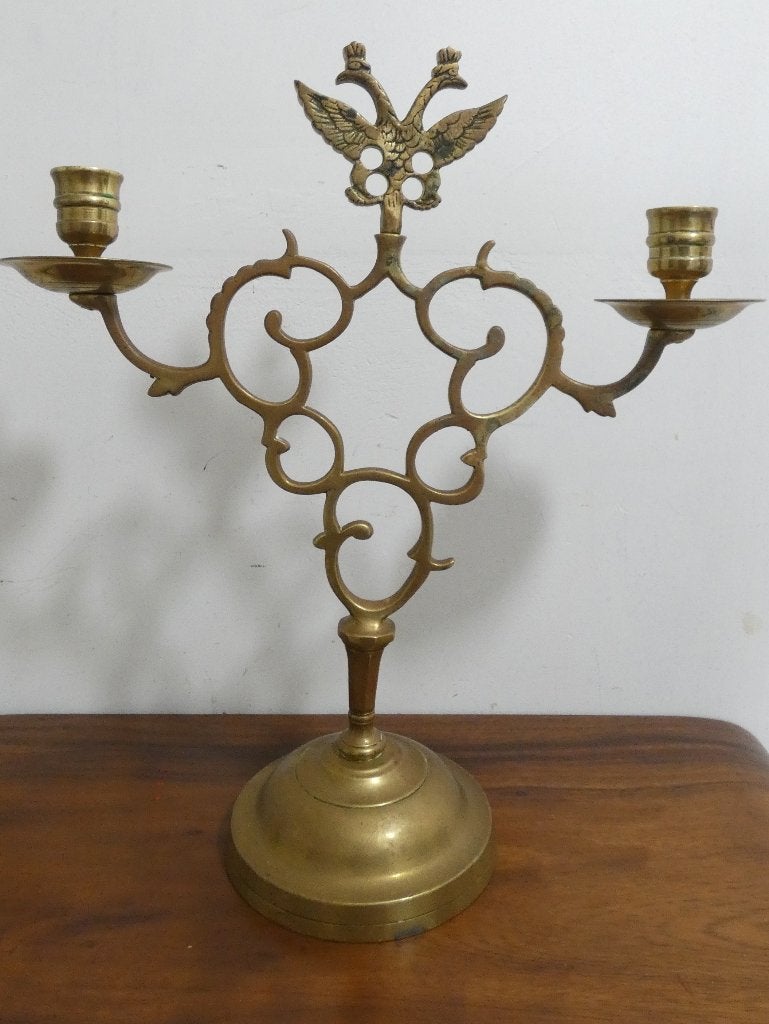 Antieke kandelaar met adelaar [1454], Ophalen of Verzenden