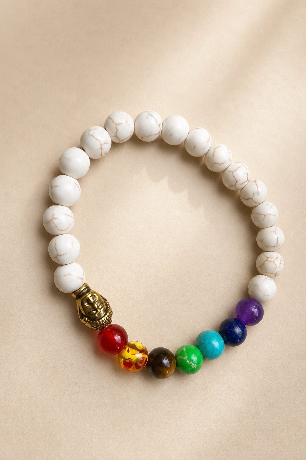 Bracelet zen et coloré, Enlèvement ou Envoi, Avec bracelets à breloques ou perles, Blanc, Neuf