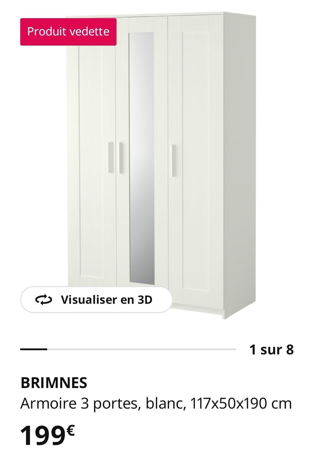 BRIMNES armoire 3 portes NEW, Maison & Meubles, Enlèvement, Neuf